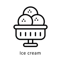 Ice cream Vector Outline Icon. Eps10 File