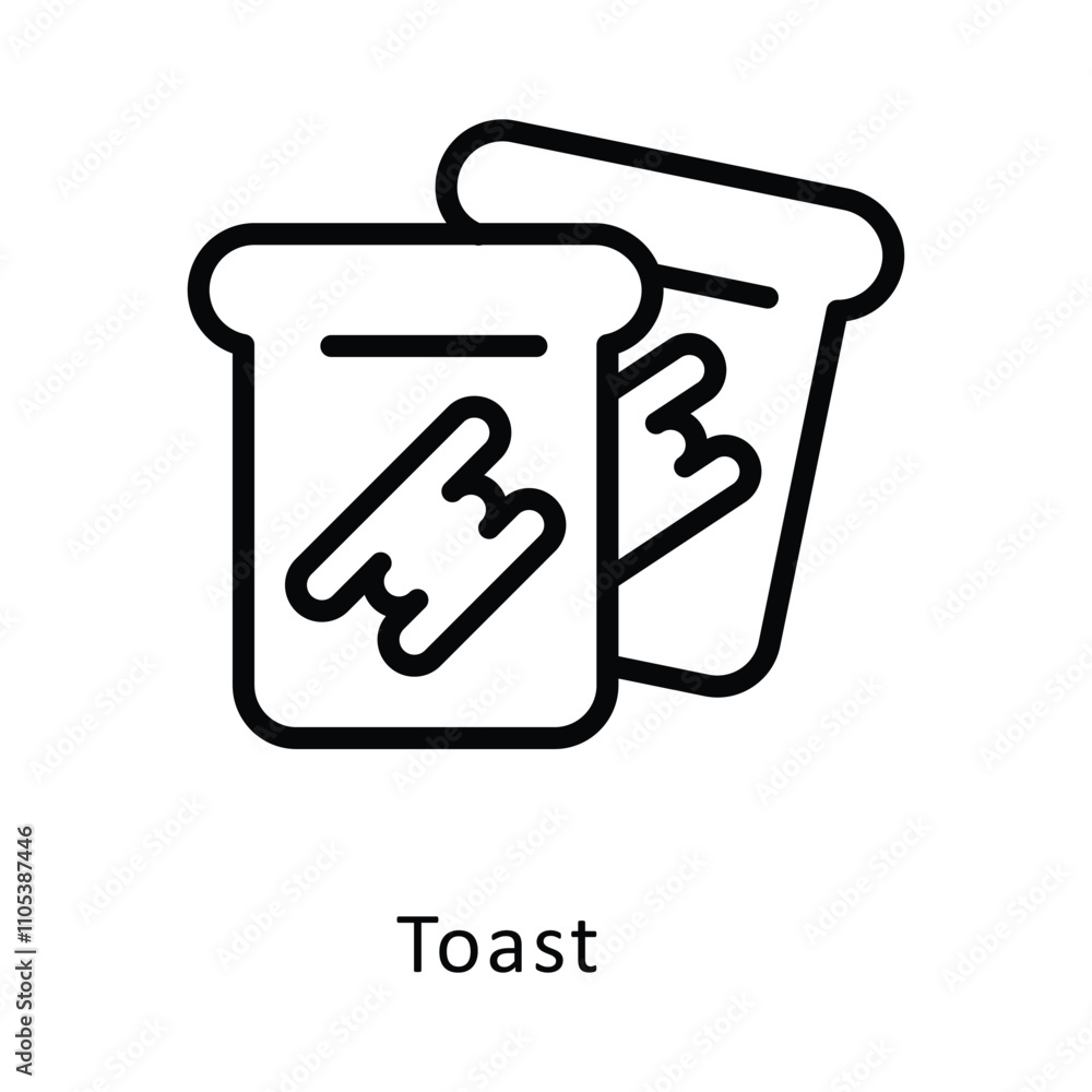 Poster toast vector outline icon. eps10 file