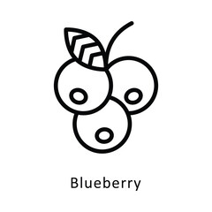Blueberry  Vector Outline Icon. Eps10 File10 file