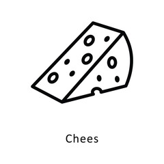 Chees   Vector Outline Icon. Eps10 File