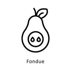 Fondue   Vector Outline Icon. Eps10 File