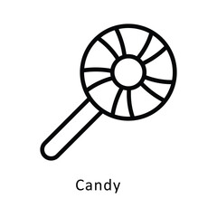 Candy Vector Outline Icon. Eps10 File