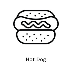 Hot Dog Vector Outline Icon. Eps10 file