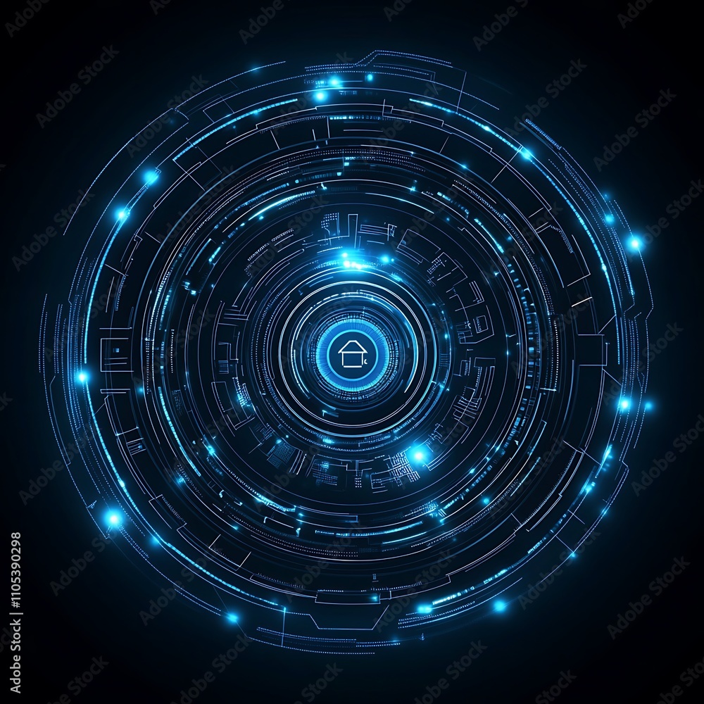 Poster innovative digital interface creating futuristic technology-themed background image