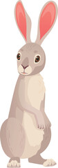 Cartoon jackrabbit. Wild woodland character. Spring mascot