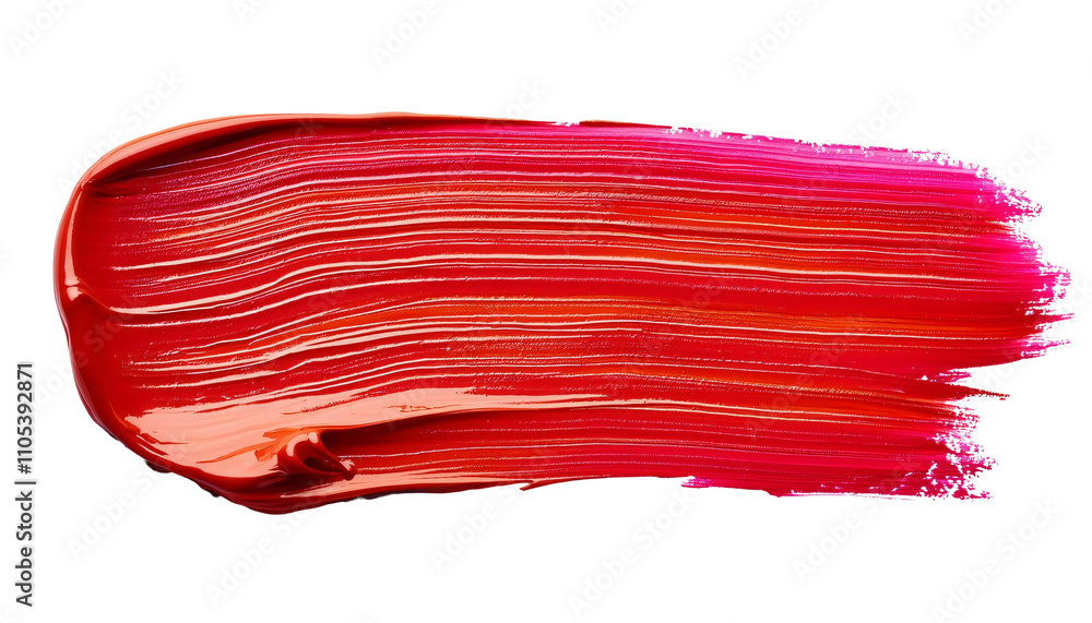 Aufkleber dynamic and textured effect of red and pink paint brush strokes on a transparent backdrop, perfect f