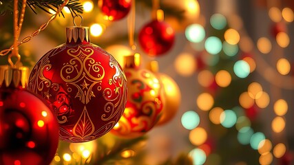Sparkling Christmas lights, dreamy bokeh.