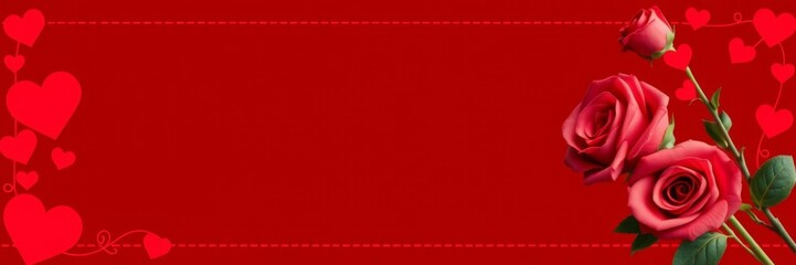 Charming heart and rose border design perfect for romantic occasions invitations and heartfelt messages greeting card with copy space in the middle, copy space, design