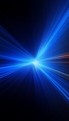 Obraz premium Abstract Blue Speed Motion Blur, Time Travel, Zoom Effect, Light Beams Background, Fast Forward