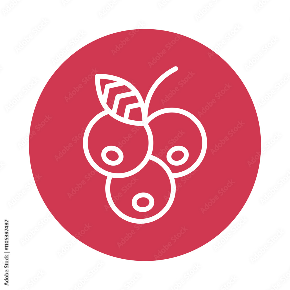 Poster blueberry vector circle outline icon. eps 10 file10 file