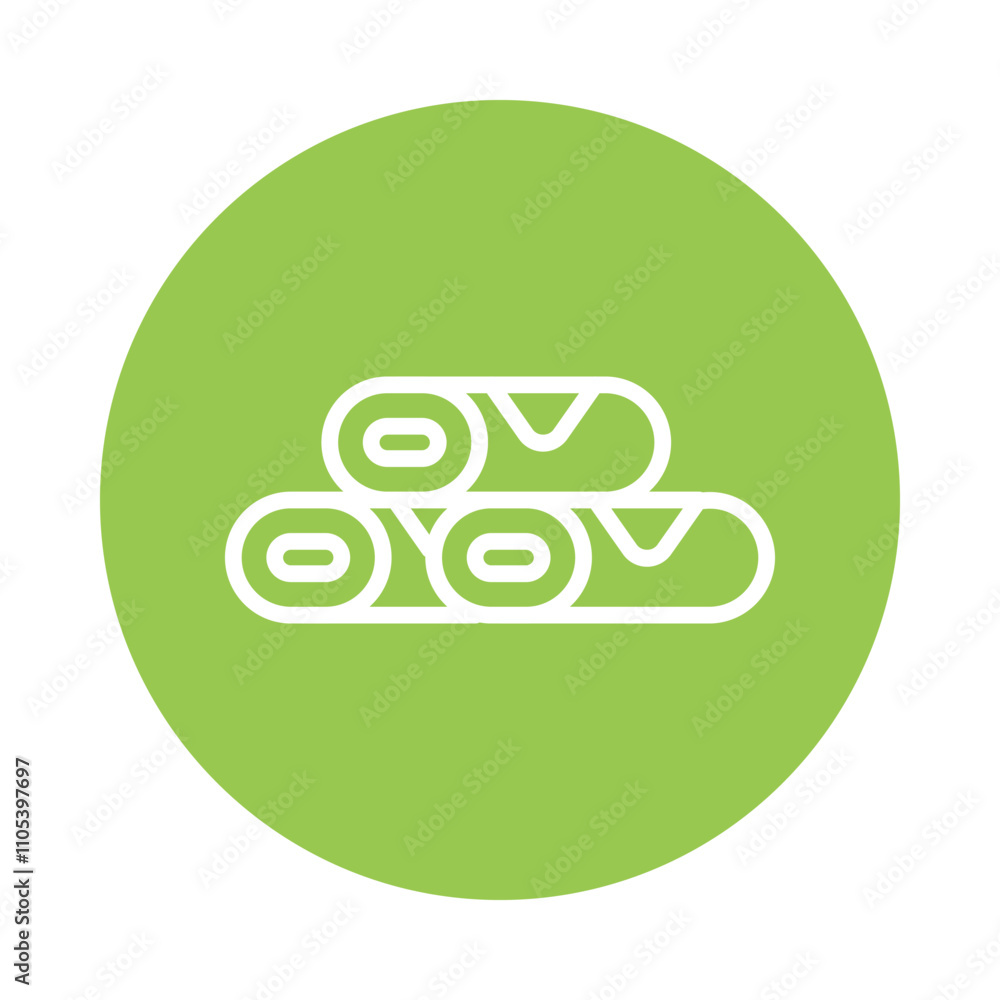 Poster spring rolls vector circle outline icon. eps 10 file