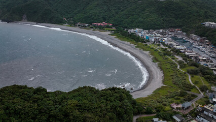 Coastal view of Nanfangao, Taiwan showcasing the shoreline and vibrant community