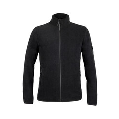 Men's Black sweatshirt.Blank black sweatshirt template.Long sleeve zip sweatshirt.Isolated on white background.