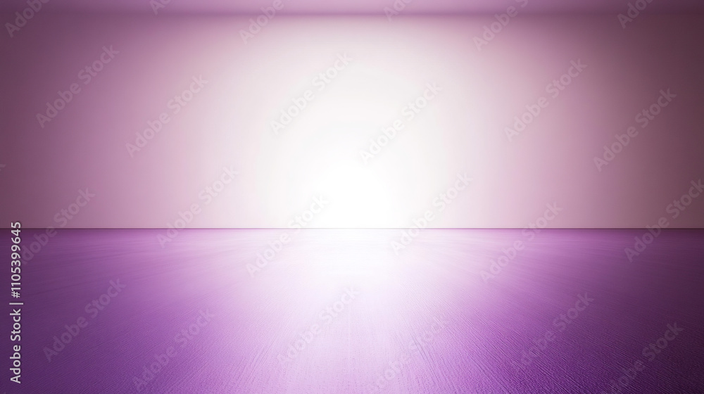 Poster empty room with purple walls and textured floor, illuminated by light for a modern and minimalist vi