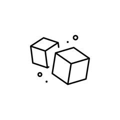 Sugar cubes linear icon. Thin line customizable illustration. Contour symbol. Vector isolated outline drawing. Editable stroke