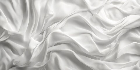 Obraz premium Wrinkled white cloth background featuring an abstract design creates a unique texture. This abstract white cloth background showcases the beauty of fabric with intricate wrinkles and smoothness.