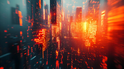 Fototapeta premium Futuristic Cityscape 3D Illustration