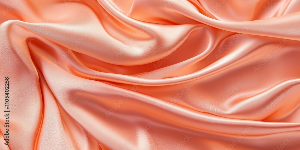 Poster elegant silk crepe background texture pattern in a beautiful peach shade. this stunning silk creates