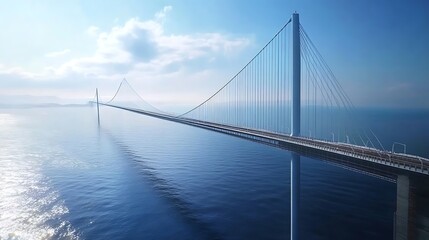 Obraz premium Stunning Aerial View of the Yavuz Sultan Selim Bridge Across the Bosphorus Strait in Istanbul, Turkey