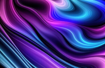 Fototapeta premium Abstract gradient waves in purple and blue tones.