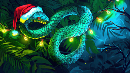 Fototapeta premium snake in the night