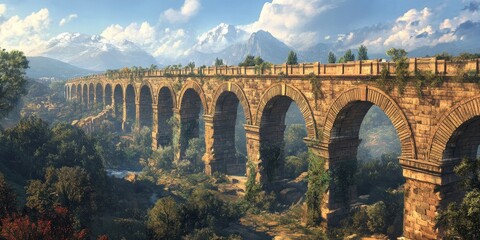 Ancient aqueduct The aqueduct represents the remarkable engineering of its time, showcasing the significance of aqueducts in ancient civilizations for transporting water efficiently.