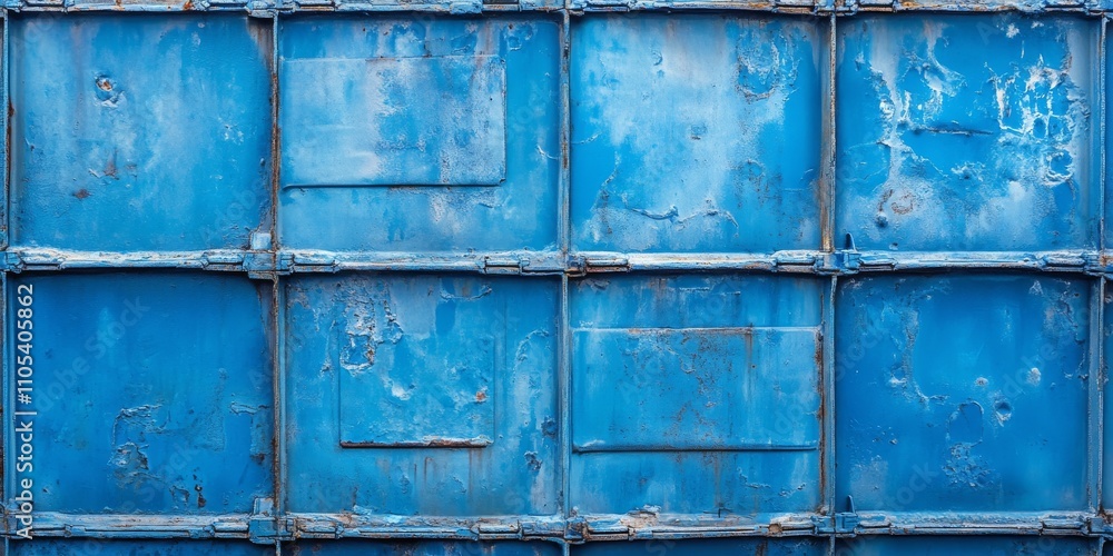 Poster blue container surface texture showcasing unique patterns and details. this captivating blue contain