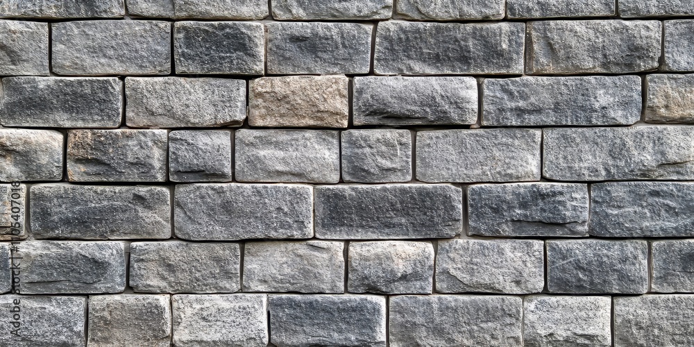 Leinwandbilder Grey brick wall texture features a rich surface that showcases the unique characteristics of grey bricks. This texture of grey brick wall offers visual intrigue and depth for various design needs.