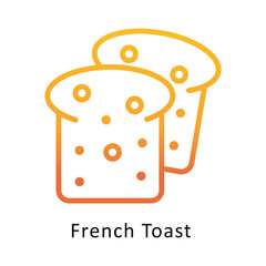 French Toast   vector outline Gradient Icon.Eps 10 file