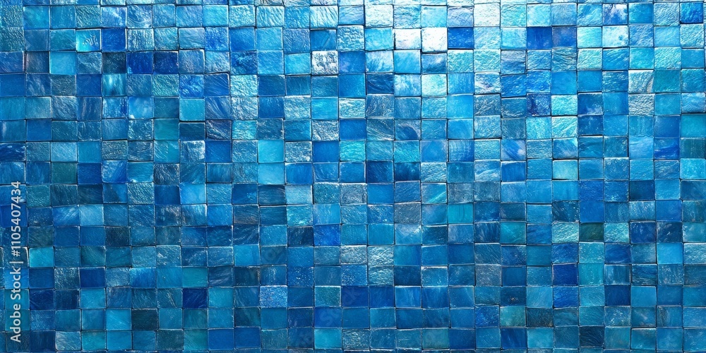 Leinwandbilder azure blue mosaic tiles for wall and floor applications. transform your space with stunning azure bl