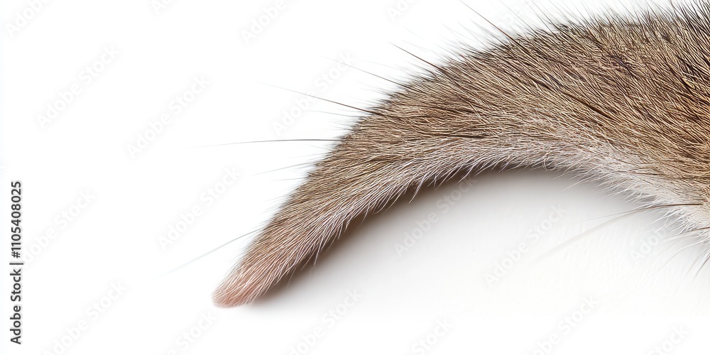Poster isolated mouse tail on a white background, featuring a close up of the mouse tail s unique texture a