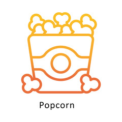 Popcorn  vector outline Gradient Icon.Eps 10 file