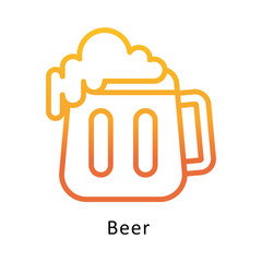Beer    vector outline Gradient Icon.Eps 10 file