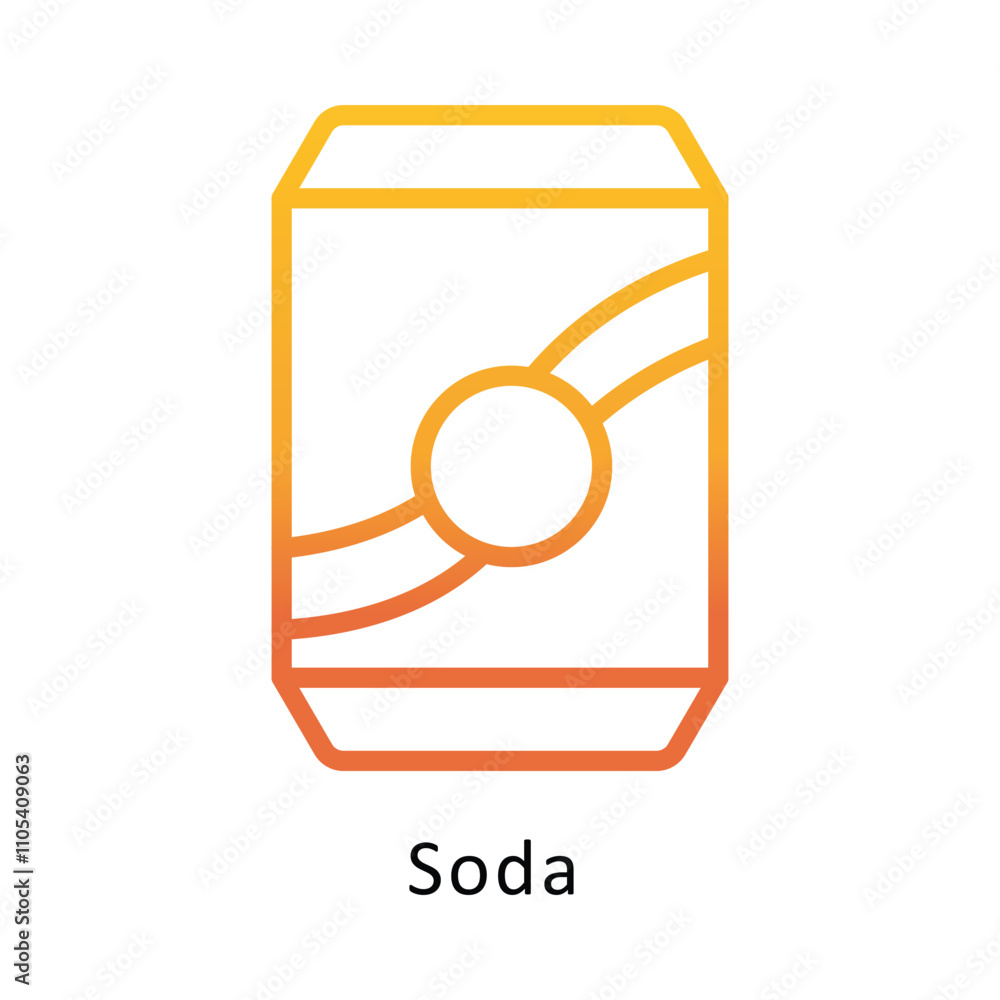 Poster Soda vector outline Gradient Icon.Eps 10 file