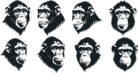 Minimal Chimpanzee Silhouette