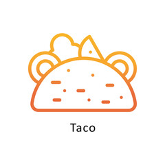Taco  vector outline Gradient Icon.Eps 10 file