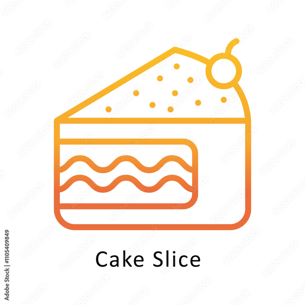 Poster cake slice vector outline gradient icon.eps 10 file