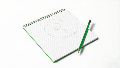 Simple art style notepad illustration, stimulating thinking.