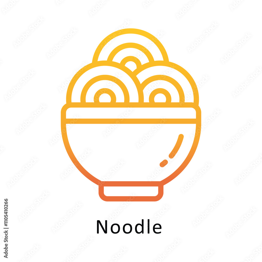 Poster noodle vector outline gradient icon.eps 10 file