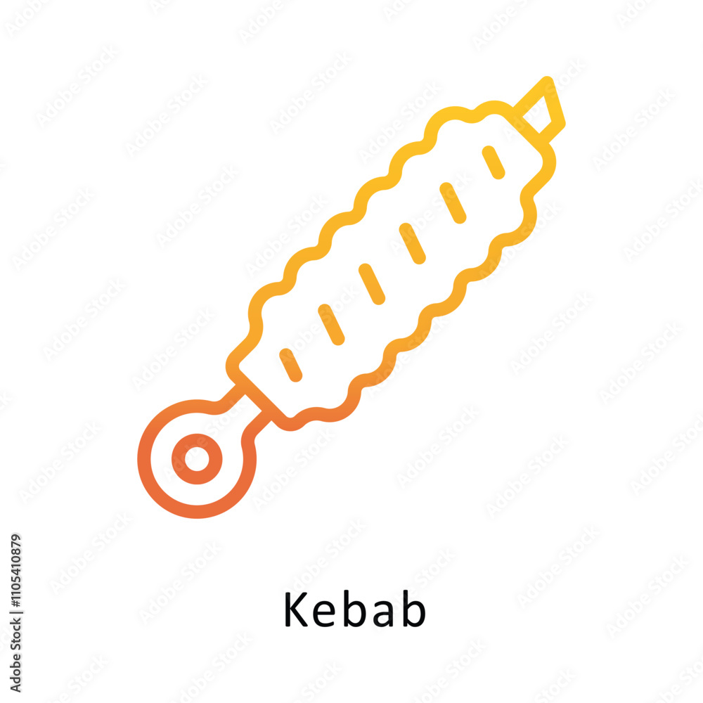 Poster kebab vector outline gradient icon.eps 10 file