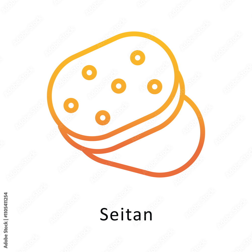 Poster seitan vector outline gradient icon.eps 10 file