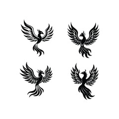 A stunning vector illustration of a Phoenix fire bird and character design, perfect for digital art projects, branding, and more.
