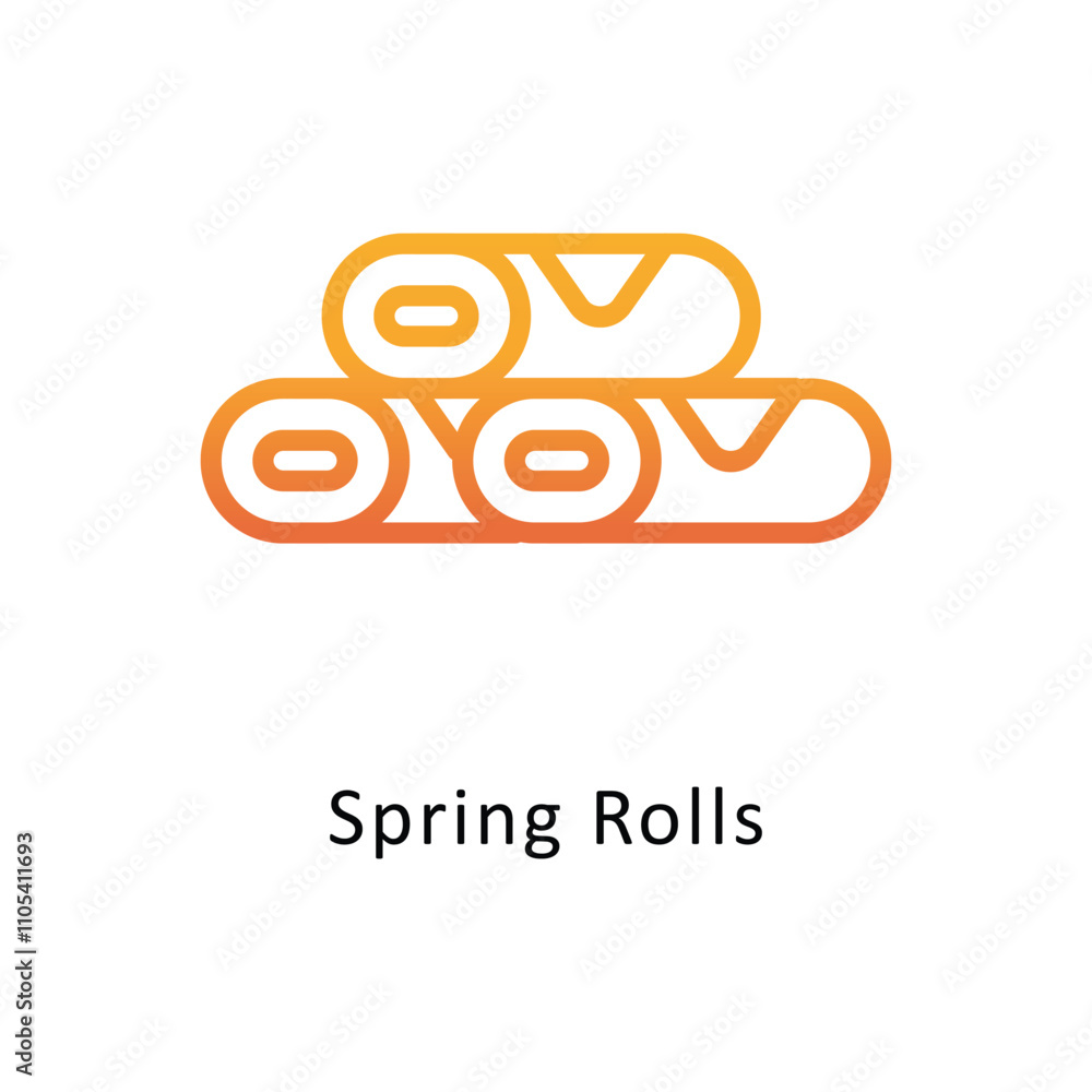 Poster spring rolls vector outline gradient icon.eps 10 file