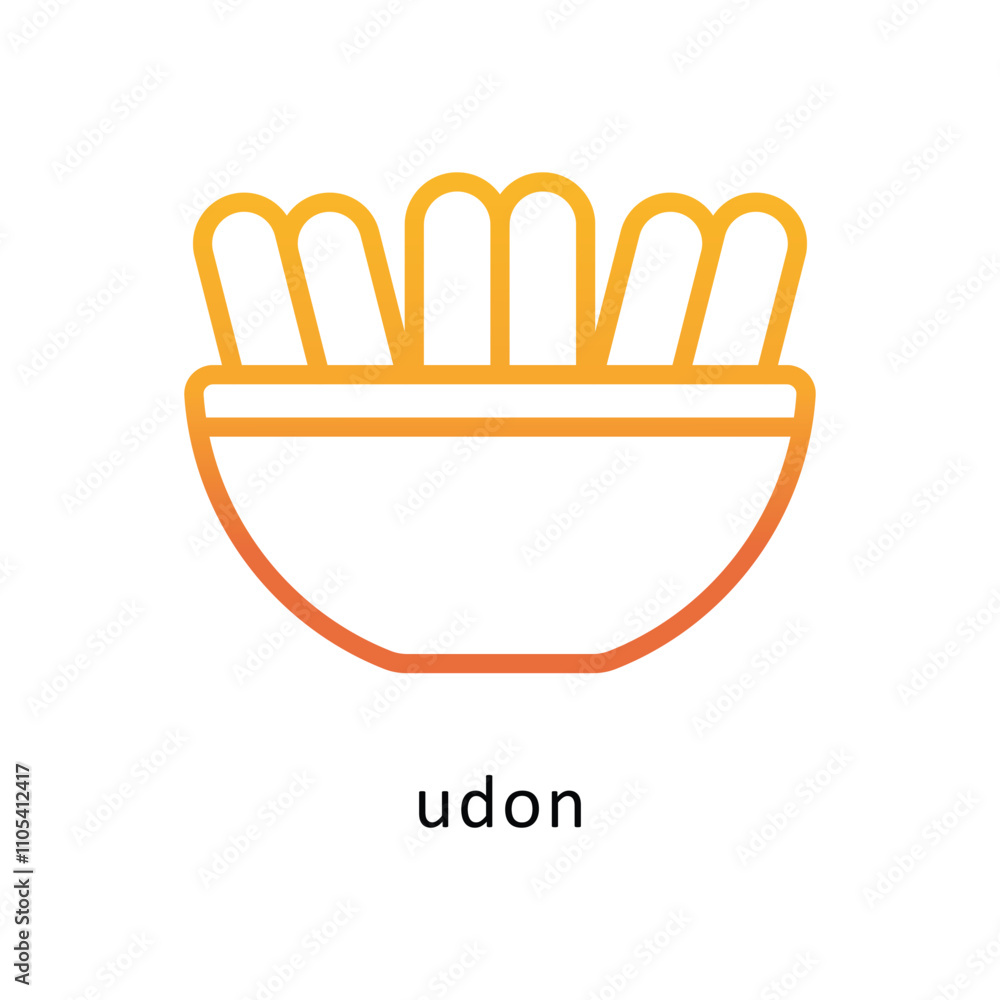 Poster udon vector outline gradient icon.eps 10 file