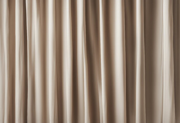 Fototapeta premium Beige curtains isolated on white transparent background cut out element