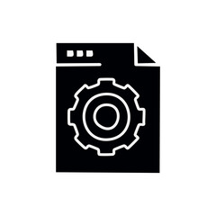 Website settings black icon, concept illustration, vector flat symbol, glyph sign.