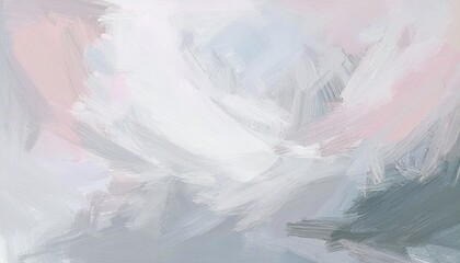 Artistic abstract soft gray and white and soft pink oil color painting with texture background