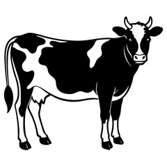 Vector artwork of a cow, a herbivore domestic animal, showcasing its natural beauty in a detailed digital design