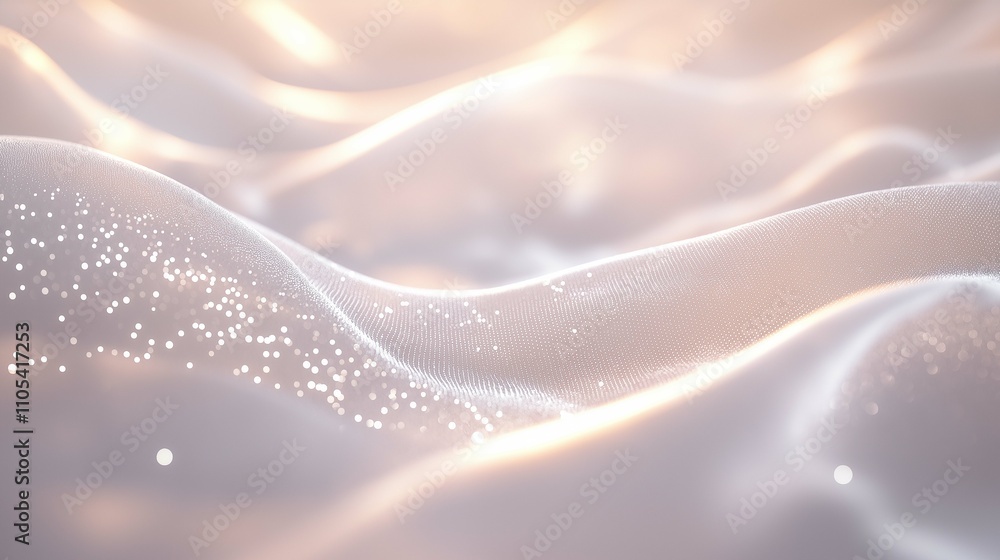 Poster soft waves of fabric with shimmering light and delicate texture
