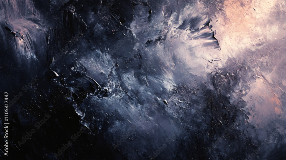 Aufkleber Captivating abstract oil painting background featuring a dynamic mix of light and dark textures for a dramatic visual effect